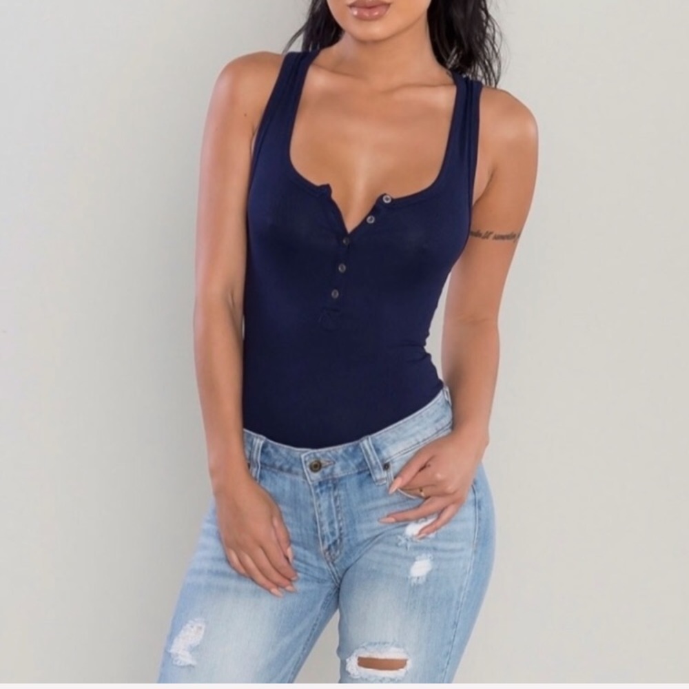Racerback Henley Bodysuit